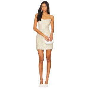 Line & Dot Pearl Sequin Dress in Ivory X-Large New Womens Strapless Mini